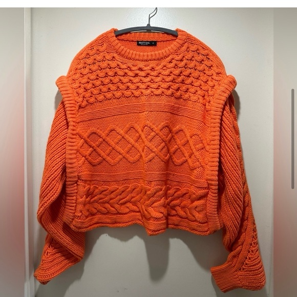 Oversized Thick Bat Wing Sleeves Cable
Knit Sweater Medium Orange - Picture 10 of 13
